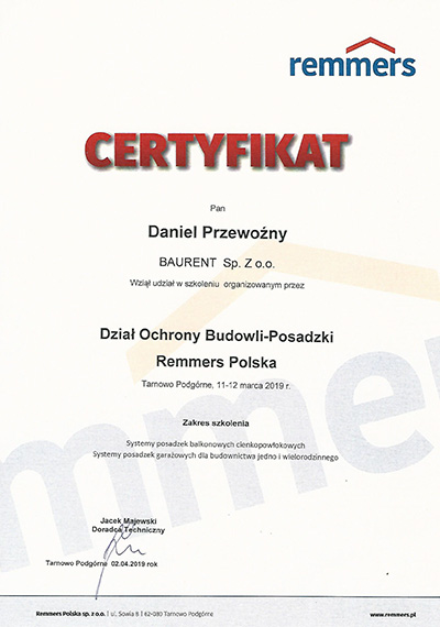 mikrocement certyfikat
